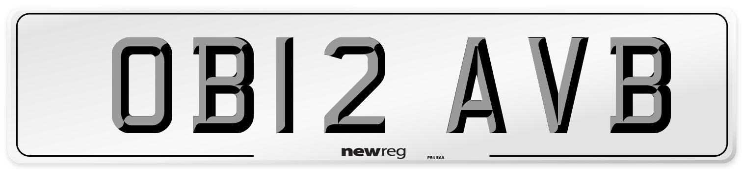 OB12 AVB Number Plate from New Reg